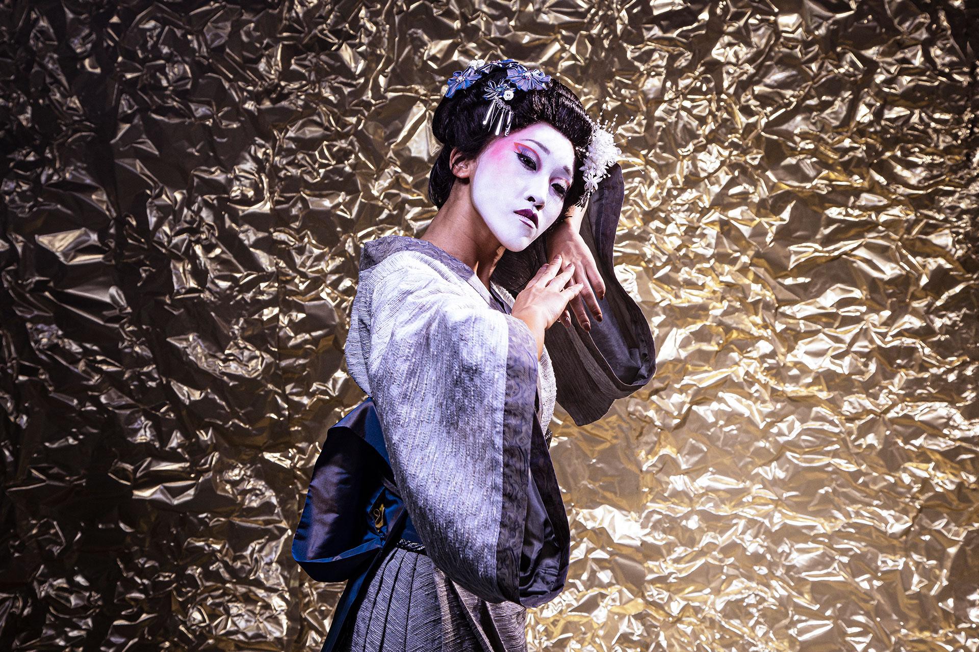 Dancer Minju Kang dressed as a Geisha