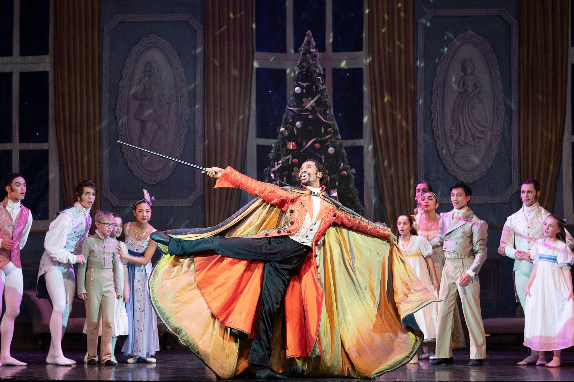 Uncle Drosselmeyer entertains the Edward's children and guests