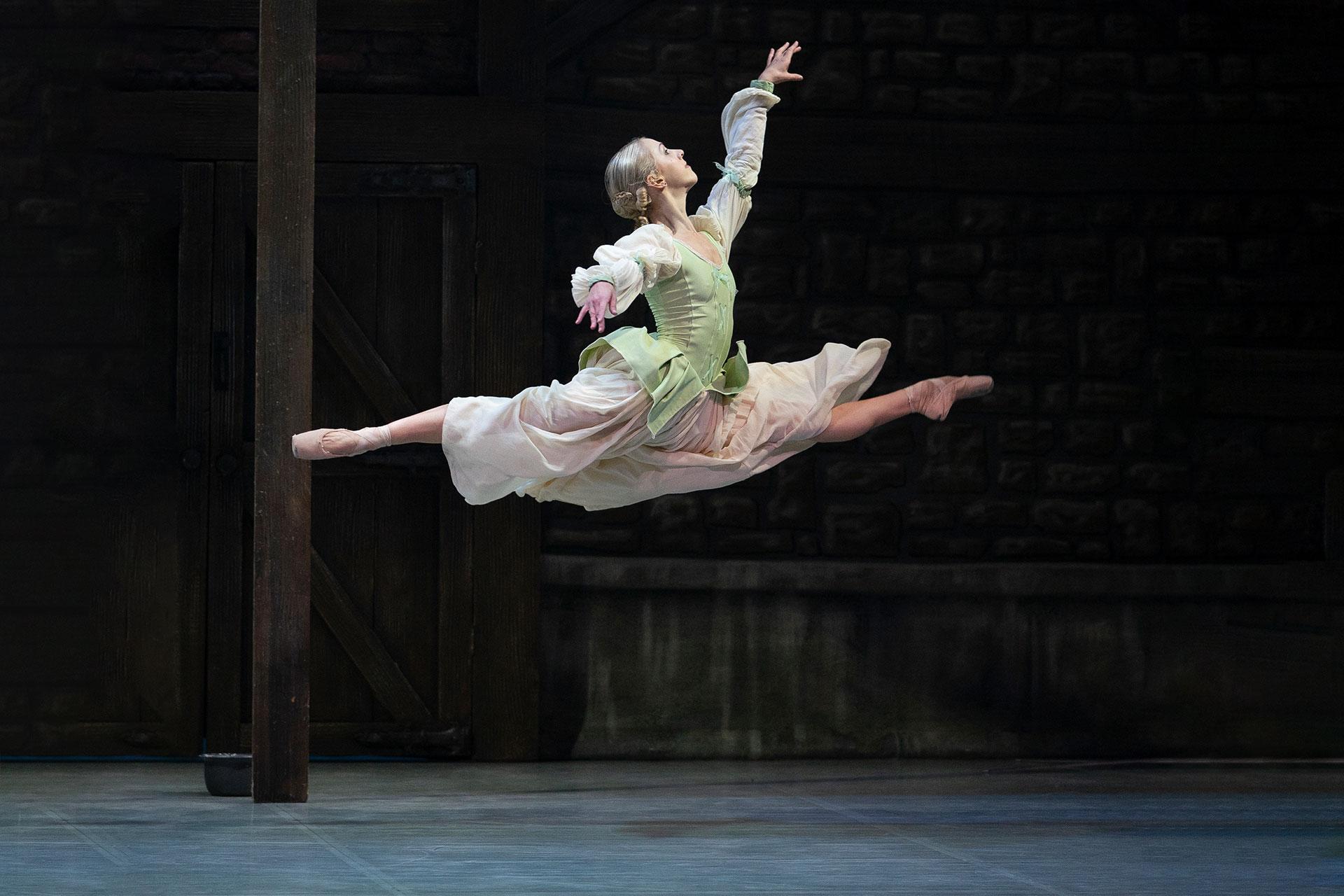 Constance, full of love and excitement, leaps through the air