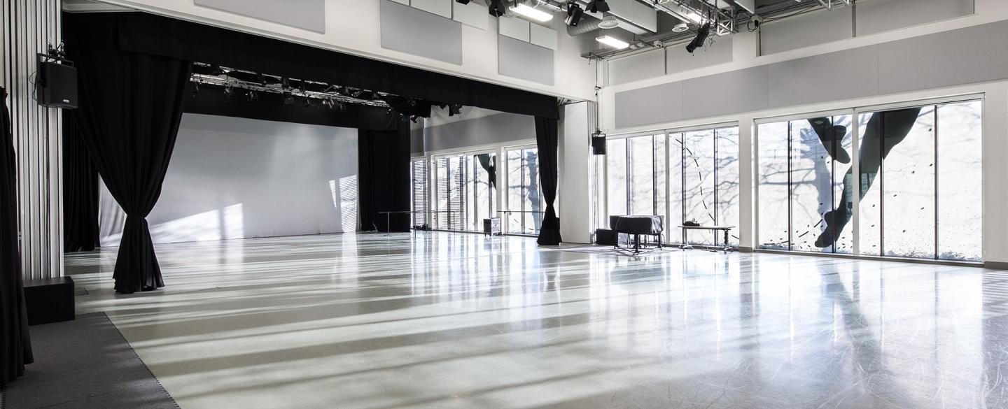 A large dance studio